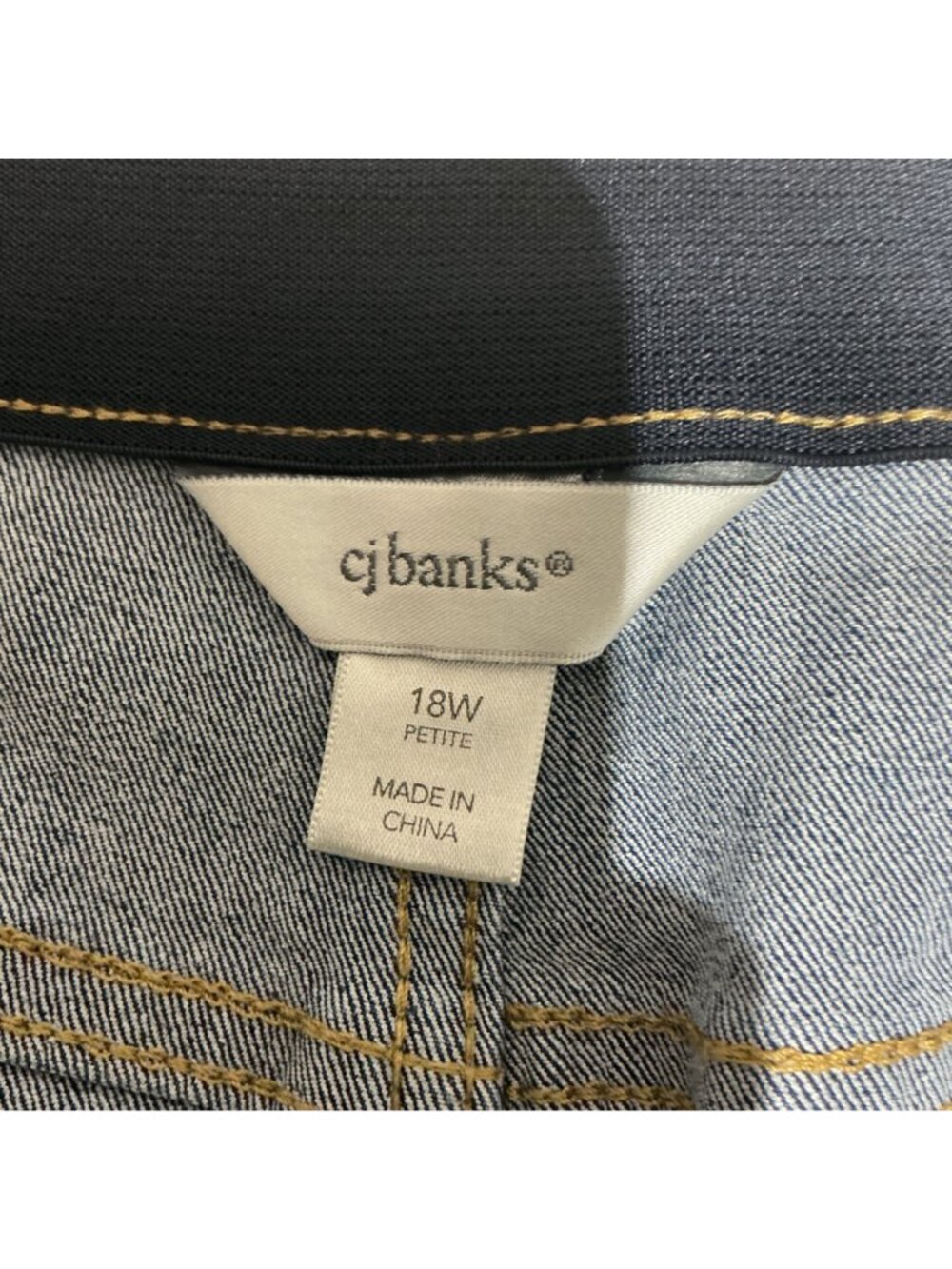 CJ Banks Women's Plus Size 18W Petite Blue Denim Jeans Stretch Waistband - Picture 4 of 9